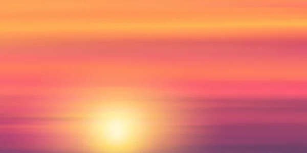 Ciel Couchant Avec Nuage Orange Jaune Rose Couleur Pourpre Paysage — Image vectorielle