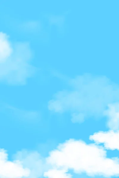 Mavi Arkaplanda Bulutlu Gökyüzü Sirrus Bulutlu Vector Pictuersque Clear Sky — Stok Vektör
