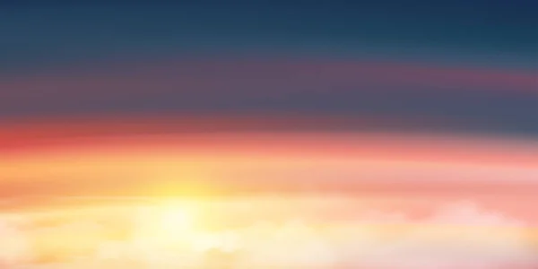 Sunset Este Narancs Sárga Rózsaszín Lila Kék Drámai Szürkület Táj — Stock Vector