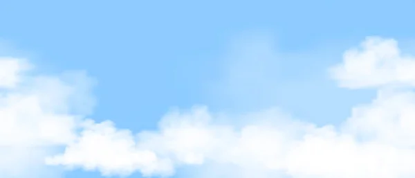 Nahtloser Blauer Himmel Mit Altostratus Wolken Hintergrund Vector Cartoon Breiten — Stockvektor