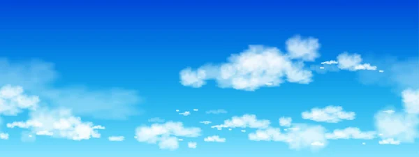 Бесшовное Голубое Небо Альтостратовыми Облаками Фон Векторный Рисунок Широкий Горизонт — стоковый вектор