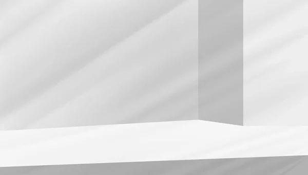Сірий Фон Продукту Відображення Подіум Сцени Тіньовою Платформою Порожній Студійний — стоковий вектор