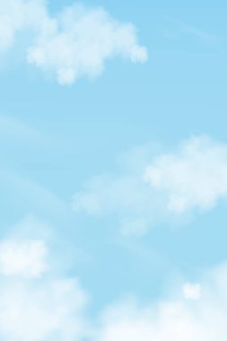 Altostratus bulutlu mavi gökyüzü, sirrus bulutlu Vektör Karikatür gökyüzü, Sunny Day 'de Mevsimsel dikey Sancak Bulutu için arka plan Sunny Day veya Summer.3d illüstrasyon Güzel doğa
