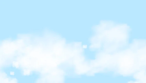雲を背景にしたシームレスなブルースカイ サーカスの雲と自然の空のベクトル漫画の広い地平線パターン 朝の晴れた日の春と夏にすべての季節のバナーをコンセプト — ストックベクタ