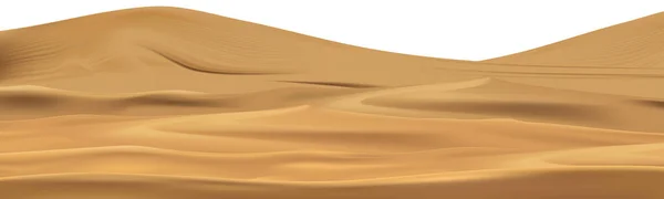 Sanddyner Isolera Vit Bakgrund Natur Landskap Desert Sand Wave Vektor — Stock vektor