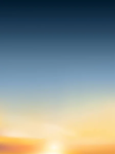 Cielo Del Atardecer Con Nube Azul Naranja Fondo Color Amarillo — Vector de stock