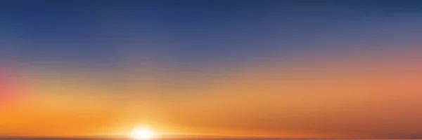 Summer Sunset Sky Sea Reflection Sunrise Orange Yellow Blue Sky — Διανυσματικό Αρχείο