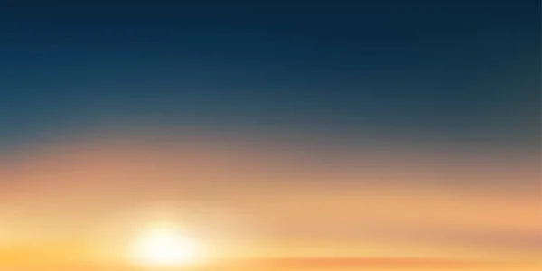Закат Неба Облаками Голубой Оранжевый Желтый Цвет Вечернее Время Драматические — стоковый вектор