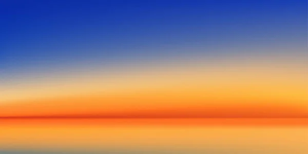 Berrak Mavi Turuncu Akşam Sarı Renkli Günbatımı Dramatik Alacakaranlık Manzarası — Stok Vektör