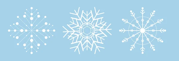 Icône Flocon Neige Blanc Sur Fond Bleu Ciel Mignon Modèle — Image vectorielle