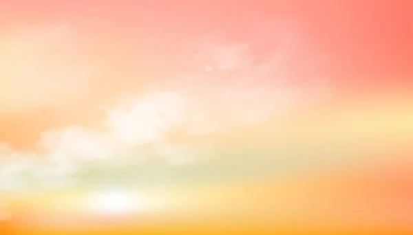 Закат Небо Оранжевым Розовым Желтым Небом Драматические Сумерки Пейзаж Вечернее — стоковый вектор