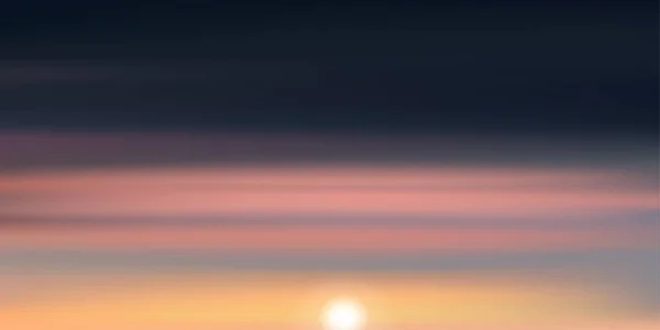 Mavi Turuncu Bulutlu Sunset Sky Akşam Sarı Renkli Dramatik Alacakaranlık — Stok Vektör
