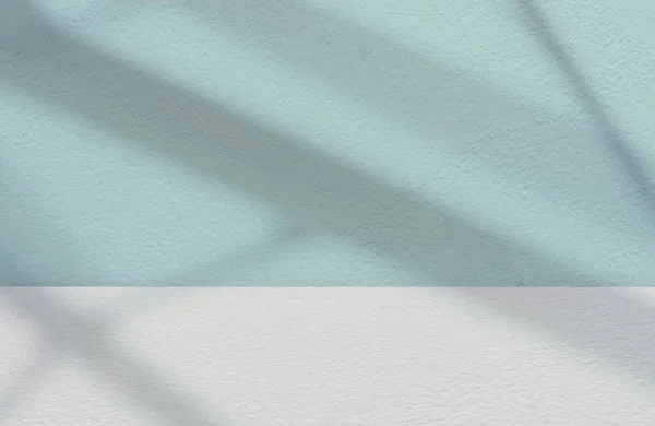 Parede Concreto Azul Exibição Fundo Estúdio Com Sombra Abstrata Reflexão — Fotografia de Stock