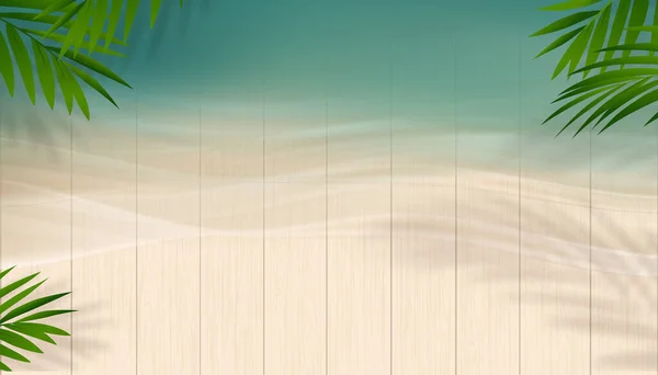 Summer Background Sale Banner Template Top View Blue Ocean Soft — Διανυσματικό Αρχείο