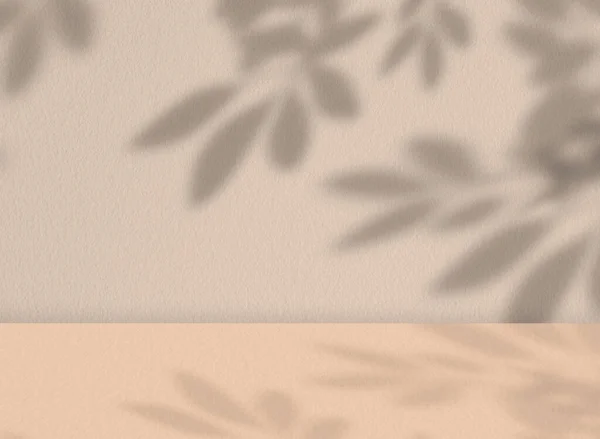 Осенний Фон Студия Фон Листьями Тени Цементной Стене Текстуры Дисплей — стоковое фото