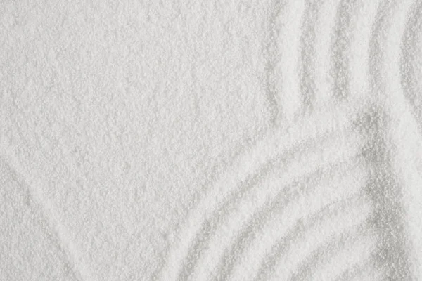 Giardino Zen Con Motivo Linee Sabbia Bianca Stile Giapponese Superficie — Foto Stock