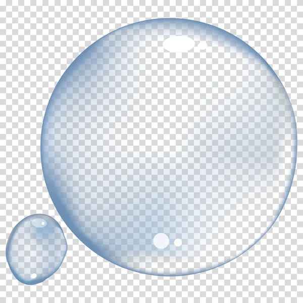 Pure Clear Water Drop Transparent Vector Illustration Απομονωμένη Διαφάνεια Μονό — Διανυσματικό Αρχείο