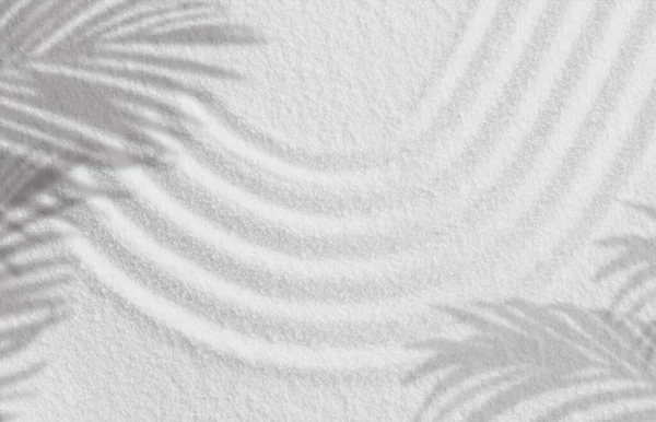 Sand Konsistens Med Palmblad Skugga Andligt Mönster Japanska Zen Garden — Stockfoto