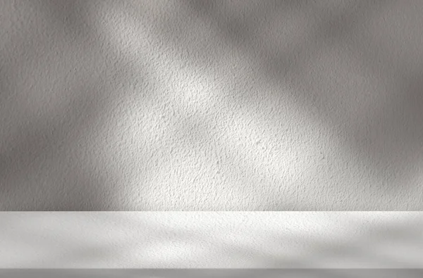 Фон Студии Бетонная Стена Текстура Листьями Тени Солнечного Света Линии — стоковое фото