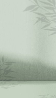 Arka plan Yeşil Duvar Stüdyosu Işık, Bambu Yaprak Gölgesi, Boş Beton Döşeme Odası Masa Üstünde Güneş Işığı Efekti, Arkaplan Çimento Yüzey Moda Podyumu İlkbahar, Yaz Ürün Gösterimi