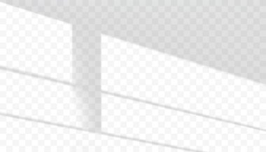 Gölge örtüsü efekti. Şeffaf yumuşak ışık, pencerenin gölgesi. Stüdyo odası arka planı için soyut şeffaf kaplama efektinin vektör modeli ve doğal yıldırım sahnesi, duvardaki yansıma gölgeleri.