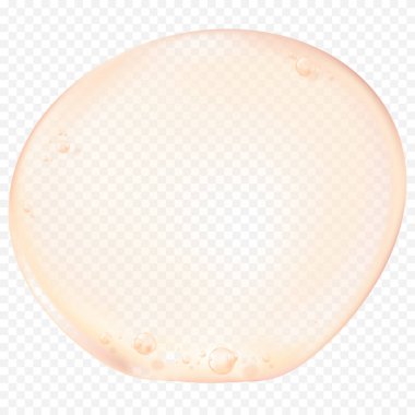 Jel serumu, baloncuk yüzeyi arka planında düşer. Vektör 3d Temiz Sıvı Yağı, Kolajen, Jöle, Parlak Yüzeyde Su Dokuları. Kozmetik güzellik ürünleri losyon özü, Asit Nemlendirici Smear 