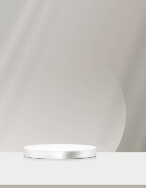 Gri Arkaplan, Stüdyo Duvarı Odası, 3d Beyaz Podyum Silindir Işık, Masadaki Gölge, Baharın Arkaplanı, Yaz Ürün Sunumu, Sonbaharda Web Banner Konsepti, Kış