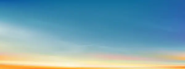 Zonsondergang Hemel Achtergrond Ochtend Zonsopgang Met Geel Blauwe Hemel Zomer — Stockvector