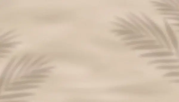 Фон Текстуры Песчаного Пляжа Тенью Пальмовых Листьев Тень Кокосового Листа — стоковый вектор