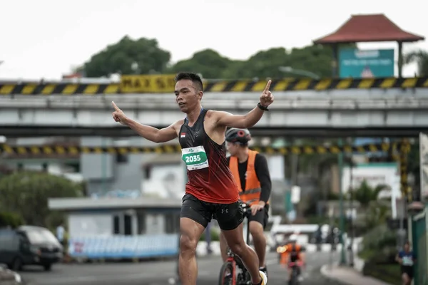 Yogyakarta Indonesia October 2022 Running Participants Who Pass Streets City — Stock Photo, Image