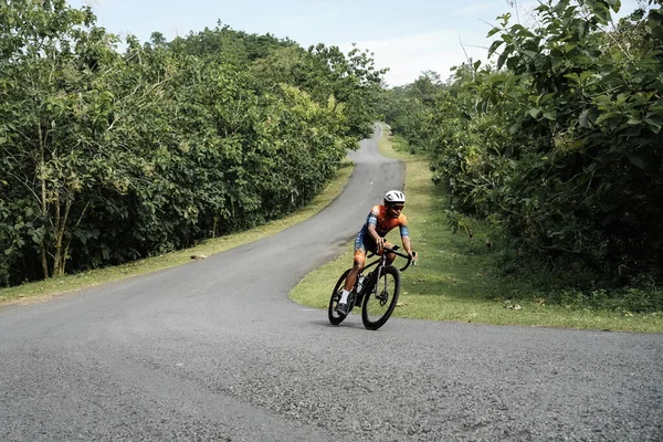 Roadbike Riders Speed Epic Routes Jungle Areas Yogyakarta Indonesia February — Foto Stock
