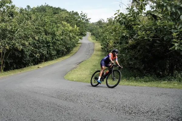 Routes Cyclistes Vitesse Travers Des Routes Épiques Dans Les Zones — Photo