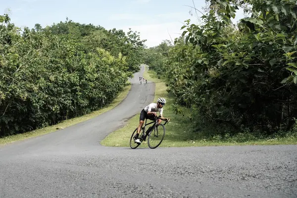 Roadbike Riders Speed Epic Routes Jungle Areas Yogyakarta Indonesia February — Foto Stock