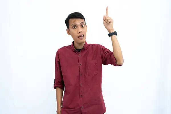 Hombre Asiático Hombre Negocios Estudiante Concepto Usar Camisa Casual Roja —  Fotos de Stock