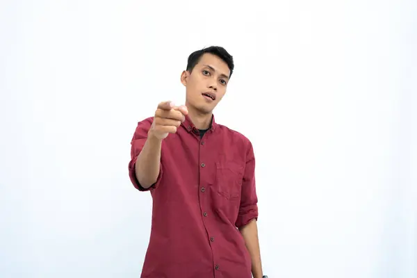 Asiatisk Mann Forretningsmann Eller Student Konsept Iført Røde Uformelle Klær – stockfoto