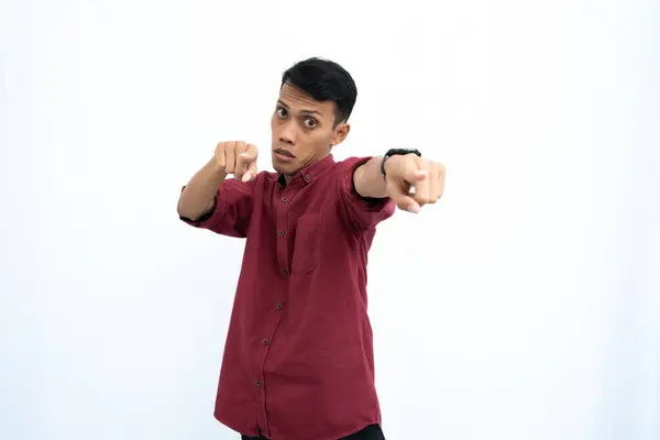 Hombre Asiático Hombre Negocios Estudiante Concepto Usar Ropa Casual Roja — Foto de Stock