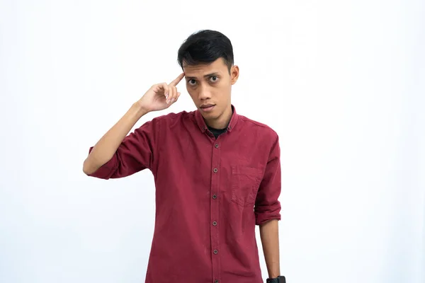 Pria Asia Konsep Bisnis Atau Mahasiswa Mengenakan Pose Baju Kasual — Stok Foto