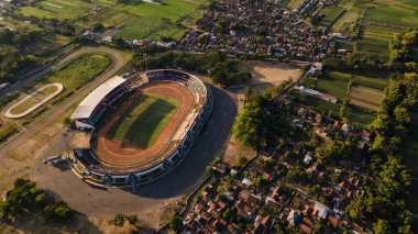 Öğleden sonra hava manzaralı, Sultan Agung Stadyumu, Bantul, Endonezya.