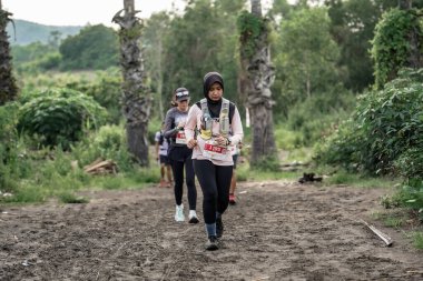 Yogyakarta, Endonezya - 25 Şubat 2024: Sahildeki kumlu yollarda sahil yarışları
