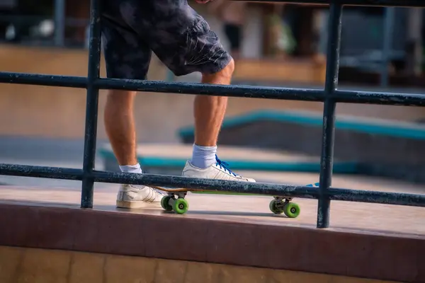 stock image Bali, Indonesia - 09 March 2024: Play skateboard with friends in freestyle at Kuta Beach Skate Park