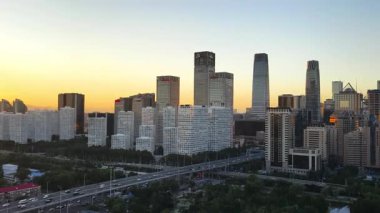 Pekin CBD Skyline Şehir Manzarası