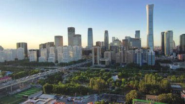 Pekin CBD Skyline Şehir Manzarası