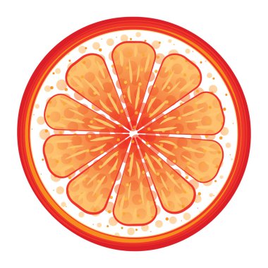 Beyaz arkaplanda stilize edilmiş portakal dilimleri var. Modaya uygun sulu narenciye meyvesi. Çağdaş vektör sanatı. Sağlık ve sağlıklı gıda teması