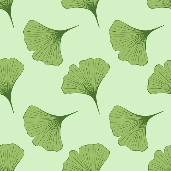 stock vector Botanical seamless pattern with green Ginkgo leaves. Vector pattern for textile, print, fabric, backdrop, wallpaper. Pattern on the theme of ecology and nature