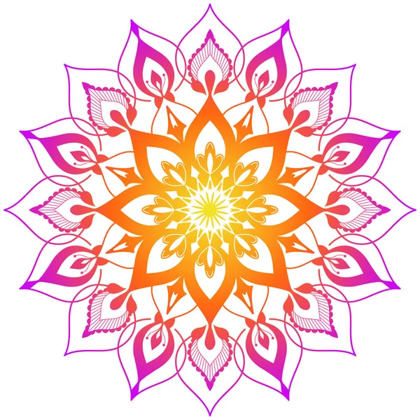 Illustration Vectorielle Mandala Mandala Dégradé Coloré Sur Fond Blanc Elément — Image vectorielle