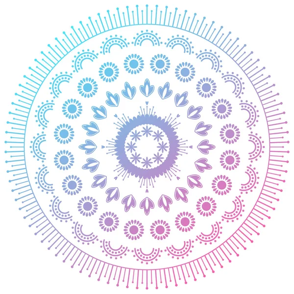 Adorno Abstracto Mandala Flores Ilustración Vectorial Floral Circular Para Impresión — Vector de stock