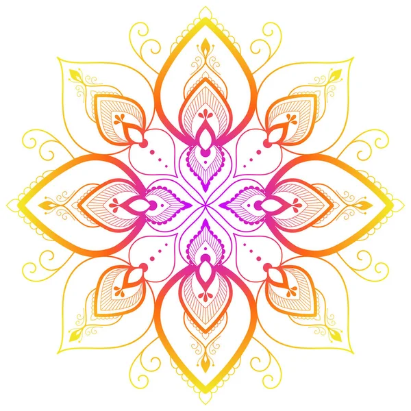 Mandala Vektör Çizimi Beyaz Arka Planda Renkli Mandala Yazdırma Tasarım — Stok Vektör