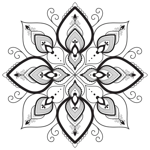 Mandala Vector Illustratie Etnische Oosterse Print Ornament Witte Achtergrond Geschikt — Stockvector