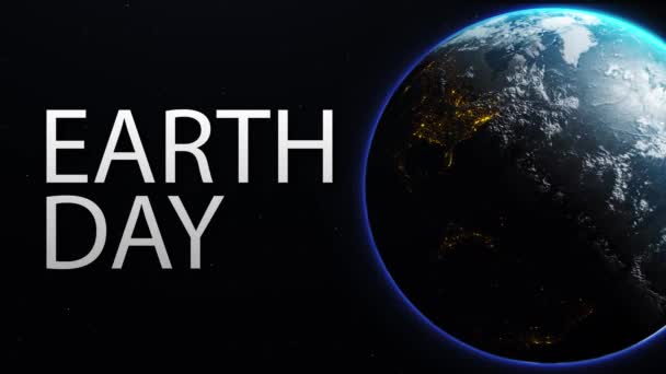 地球日生态运动对抗气候变化的象征 世界环路轮转 行星地球3D动画 — 图库视频影像