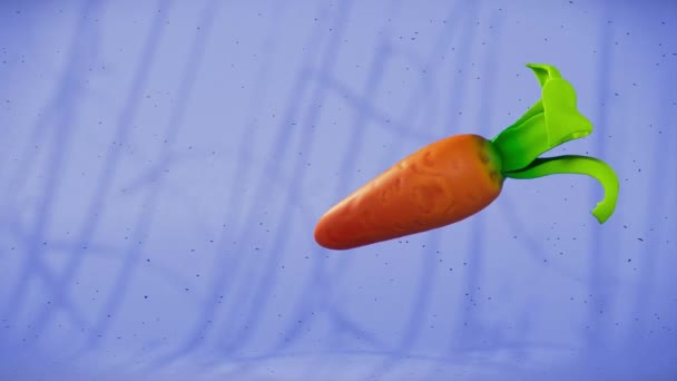 Zdrowe Jedzenie Wegańska Koncepcja Diety Tło Wideo Świeżą Marchewką Lewitującą — Wideo stockowe